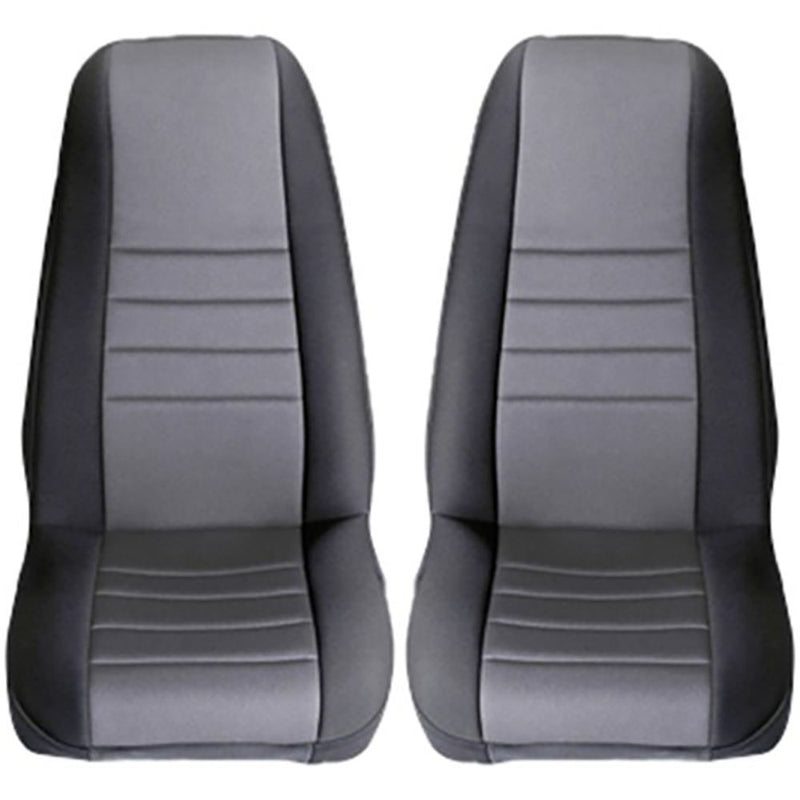 Neoprene Front Seat Covers Gray; 97-02 Jeep Wrangler TJ