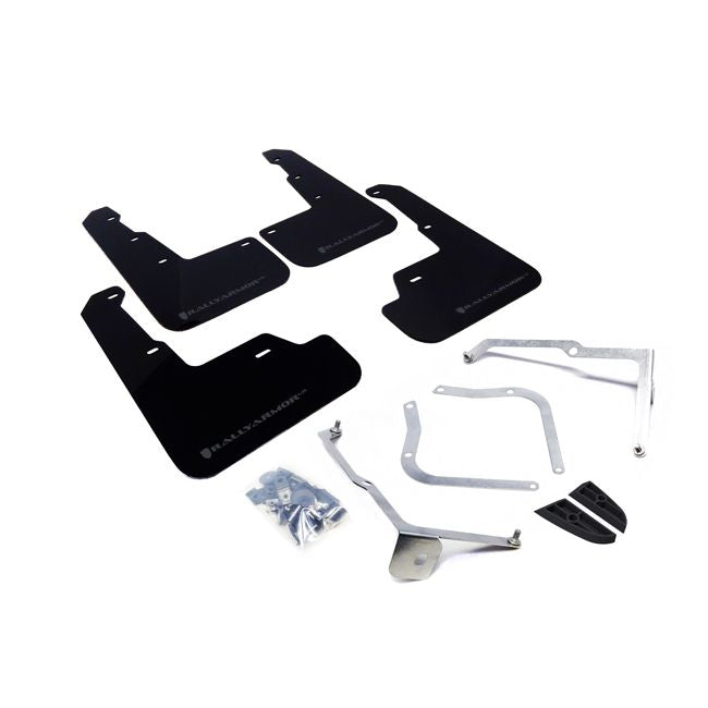 Rally Armor MF32-UR-BLK/GRY - 2015-2019 Subaru WRX Sedan / 2015-2019 Subaru STI Sedan - Black Mud Flap/Grey Logo