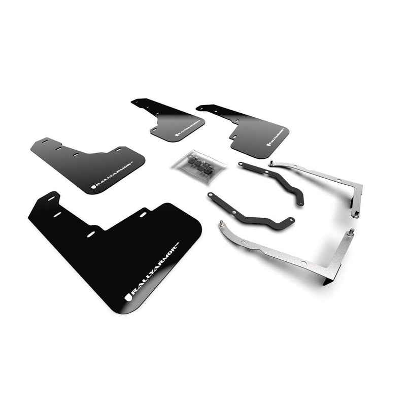 Rally Armor MF46-LTUR-BLK/WH - 2018-2019 Subaru Crosstrek Limited Premium Sport - Black Mud Flap/White Logo