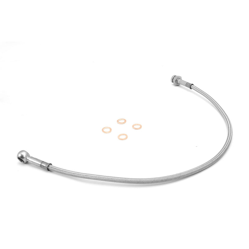 Front Brake Hoses Stainless Steel; 82-86 Jeep CJ7/CJ8 Scrambler