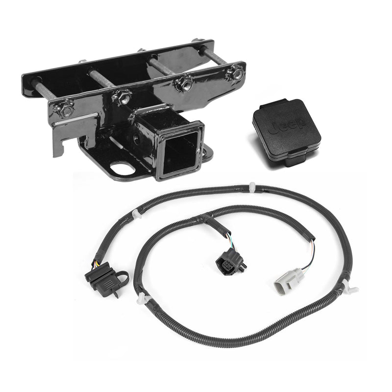 Receiver Hitch Kit Jeep Logo; 07-16 Jeep Wrangler JK