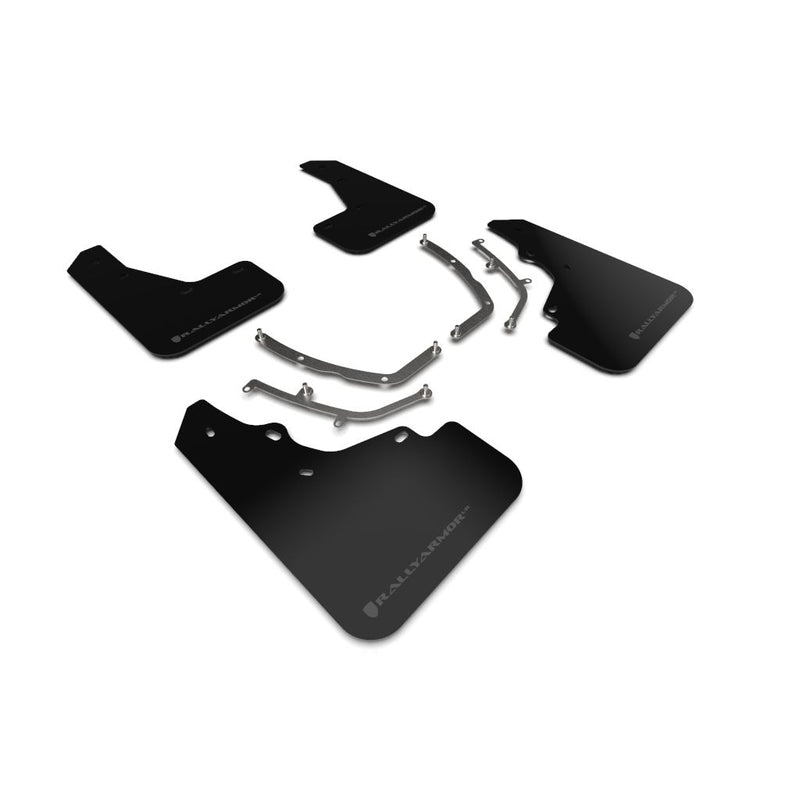 Rally Armor MF61-UR-BLK/DGRY - 2019+ Mazda 3 Hatchback - Black Mud Flap/Dark Grey Logo