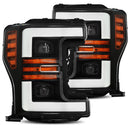 17-19 Ford Super Duty Projector Headlights Plank Style Design Black w/ Sequential Signal