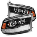 09-18 Ram Truck Projector Headlights Plank Style Design Black w/ Sequential Signal Top/Bottom DRL