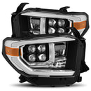 14-19 Toyota Tundra LED Projector Headlights Plank Style Design Matte Black w/ Activation Light and DRL