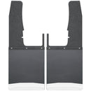 Kick Back Mud Flaps Front 12" Wide - Black Top and Stainless Steel Weight