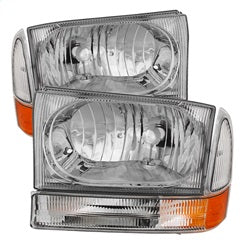 ( OE ) - Crystal Headlights With Bumper Lights - Chrome