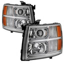 ( xTune ) - Halo Projector Headlights -Light Tube Style - Chrome