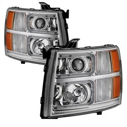 ( xTune ) - Halo Projector Headlights -Light Tube Style - Chrome
