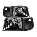 ( xTune ) - Crystal Headlights With Corner Lights 4pcs sets - Black