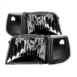 ( xTune ) - Crystal Headlights With Corner Lights 4pcs sets - Black