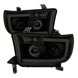 ( xTune ) - LED Light Bar Projector Headlights - Black Smoked