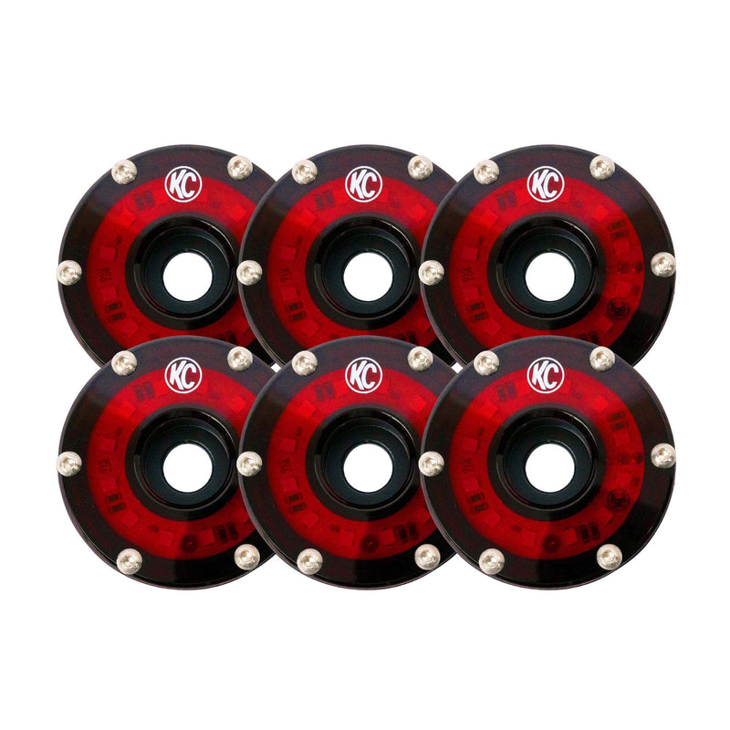 Cyclone LED Rock Light - 6-Light System - Red - 5W Flood Beam