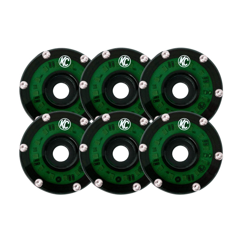 Cyclone LED Rock Light - 6-Light System - Green - 5W Flood Beam
