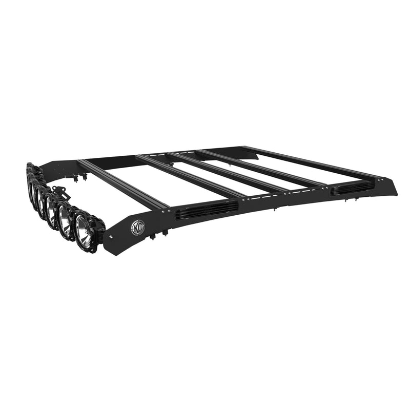M-RACK KIT - 50" Pro6 Light Bar Roof Rack - Side Blackout Plates - 10-18 Dodge RAM 2500 / 3500 Mega Cab