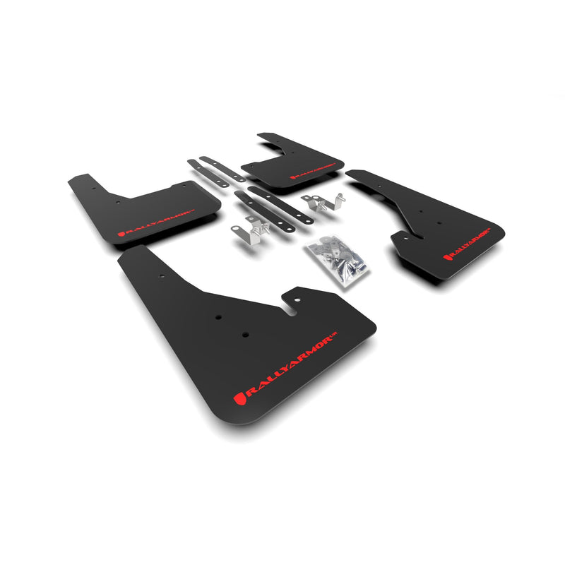 Rally Armor MF67-UR-BLK/RD 2019-2020 Toyota Corolla Hatchback Black Mud Flap/Red Logo