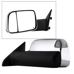 ( xTune ) - Manual Extendable - POWER Heated Adjust Mirror with LED Signal Chrome Housing - LEFT