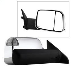 ( xTune ) - Manual Extendable - POWER Heated Adjust Mirror with LED Signal Chrome Housing - RIGHT