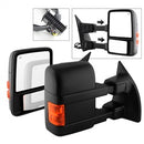 ( xTune ) - Manual Extendable - POWER Heated Adjust Mirror with LED Signal Amber.