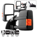 ( xTune ) - L&R Manual Extendable - Manual Adjust Mirror with LED Signal Amber - SET