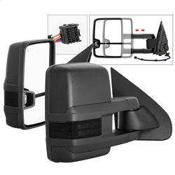 (xTune ) - G2 Power Heated Smoke LED Signal Telescoping Mirror - SET