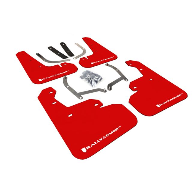 Rally Armor MF45-UR-RD/WH - 2017-2019 Subaru Impreza Limited Premium Sport - Red Mud Flap/White Logo