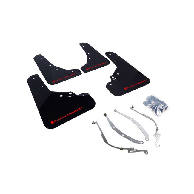 Rally Armor MF25-UR-BLK/RD - 2012-2019 Fiat Fiat 500 Abarth 500T Sport - Black Mud Flap/Red Logo
