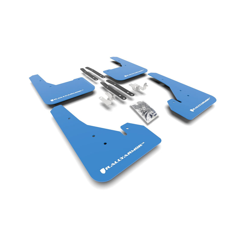 Rally Armor MF67-UR-BL/WH 2019-2020 Toyota Corolla Hatchback  Blue Mud Flap/White Logo