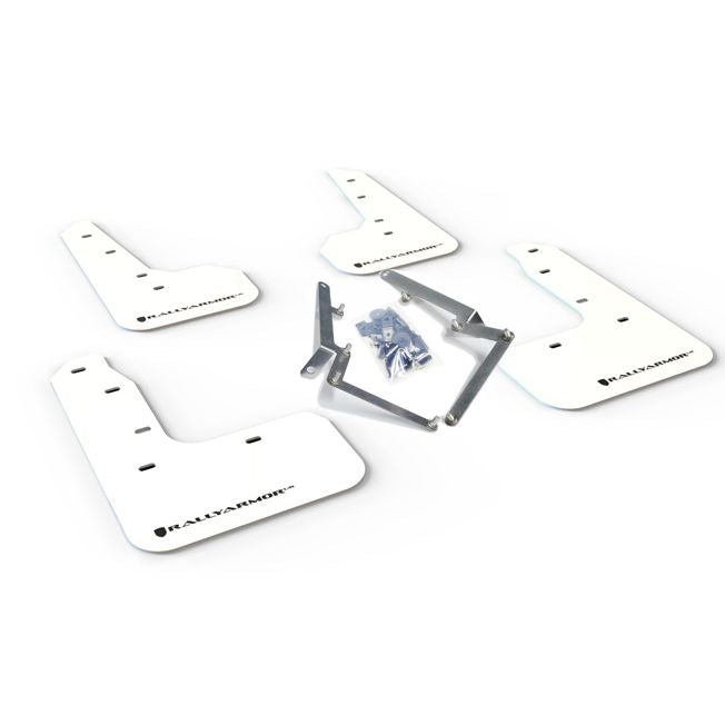 Rally Armor MF51-UR-WH/BLK - 2017-2020 Honda Civic Hatchback - White/Black Logo