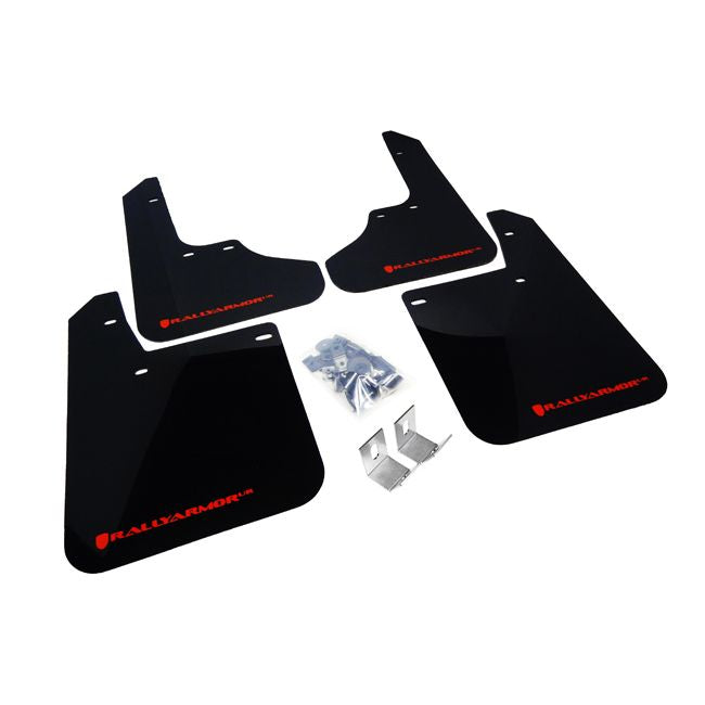 Rally Armor MF2-UR-BLK/RD - 1993-2001 Subaru Impreza RS/LX/GL/Sport - Black Mud Flap/Red Logo