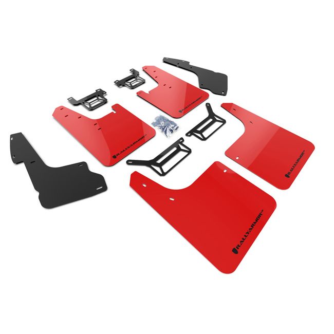 Rally Armor MF48-UR-RD/BLK - 2012-2019 Toyota 4Runner Base Limited TRD Pro - Red Mud Flap/Black Logo