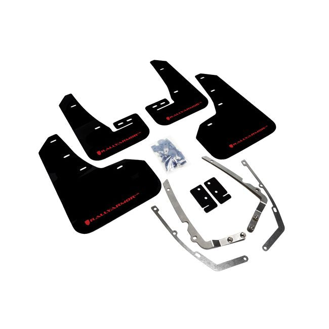 Rally Armor MF37-UR-BLK/RD - 2015-2019 Volkswagen Golf R GTI TSI Sportwagen Alltrack / 2015-2019 Volkswagen Golf GTI TSI Sportwagen Alltrack - Black Mud Flap/Red Logo