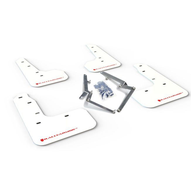 Rally Armor MF51-UR-WH/RD - 2017-2020 Honda Civic Hatchback - White/Red Logo