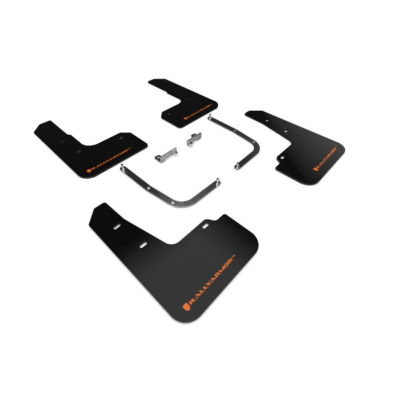 Rally Armor MF58-UR-BLK/OR - 2019+ Hyundai Veloster Veloster Turbo 2.0 R-Spec - Black Mud Flap/Orange Logo