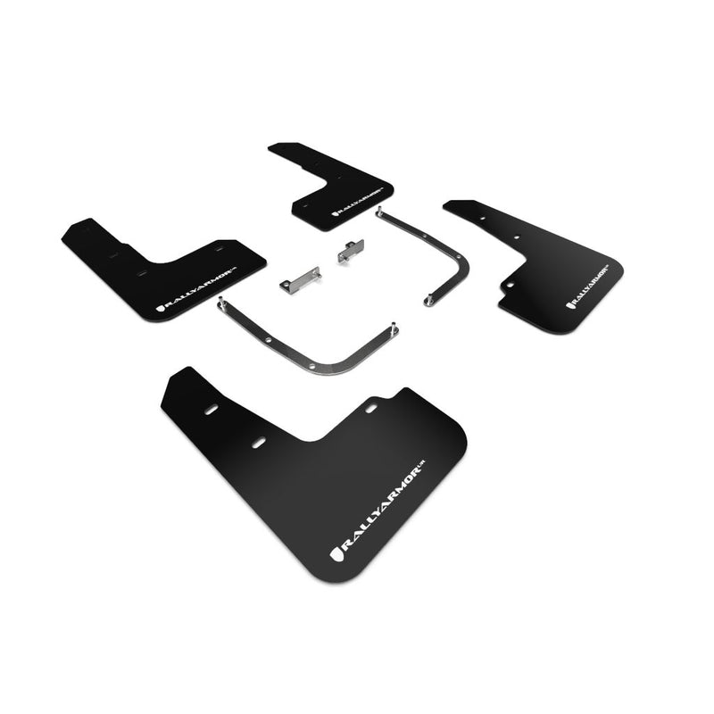 Rally Armor MF58-UR-BLK/WH - 2019+ Hyundai Veloster Veloster Turbo 2.0 R-Spec - Black Mud Flap/White Logo