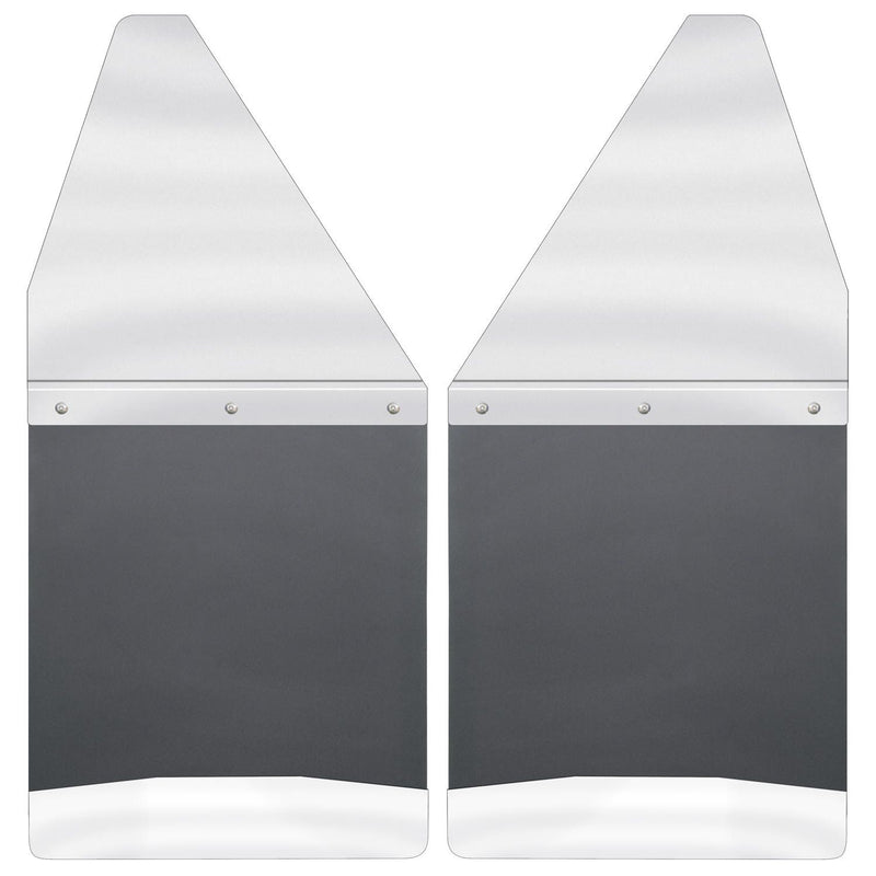 Kick Back Mud Flaps 12" Wide - Stainless Steel Top and Weight