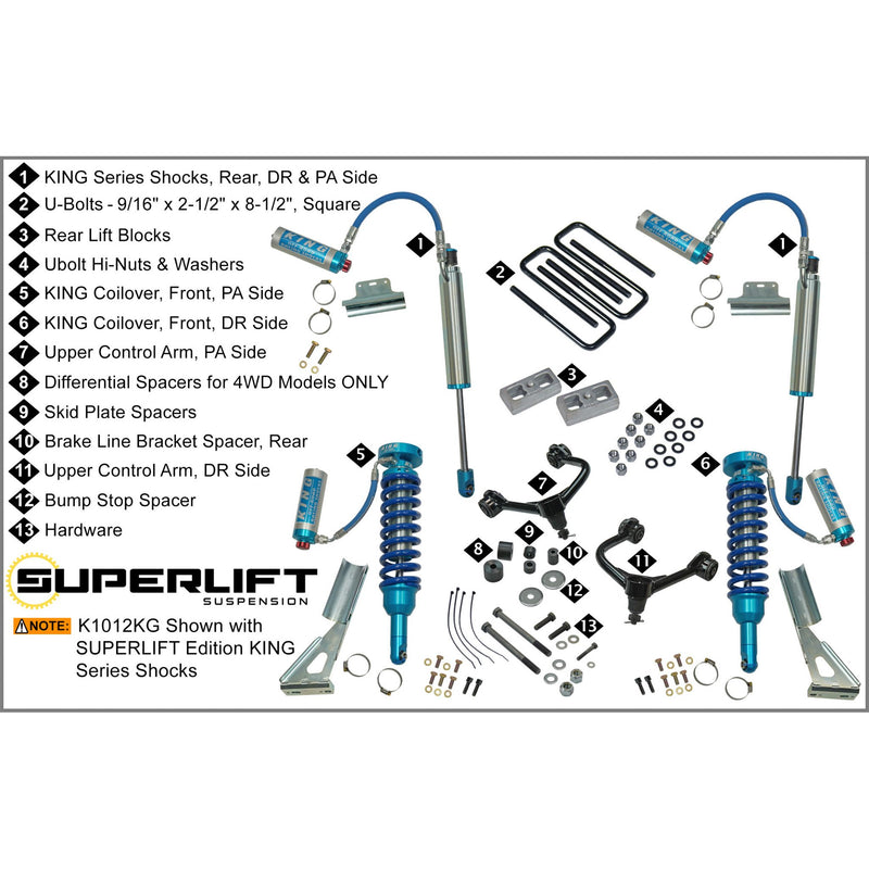 SUPERLIFT 3 Inch Lift Kit with King Shocks 05-21 Tacoma